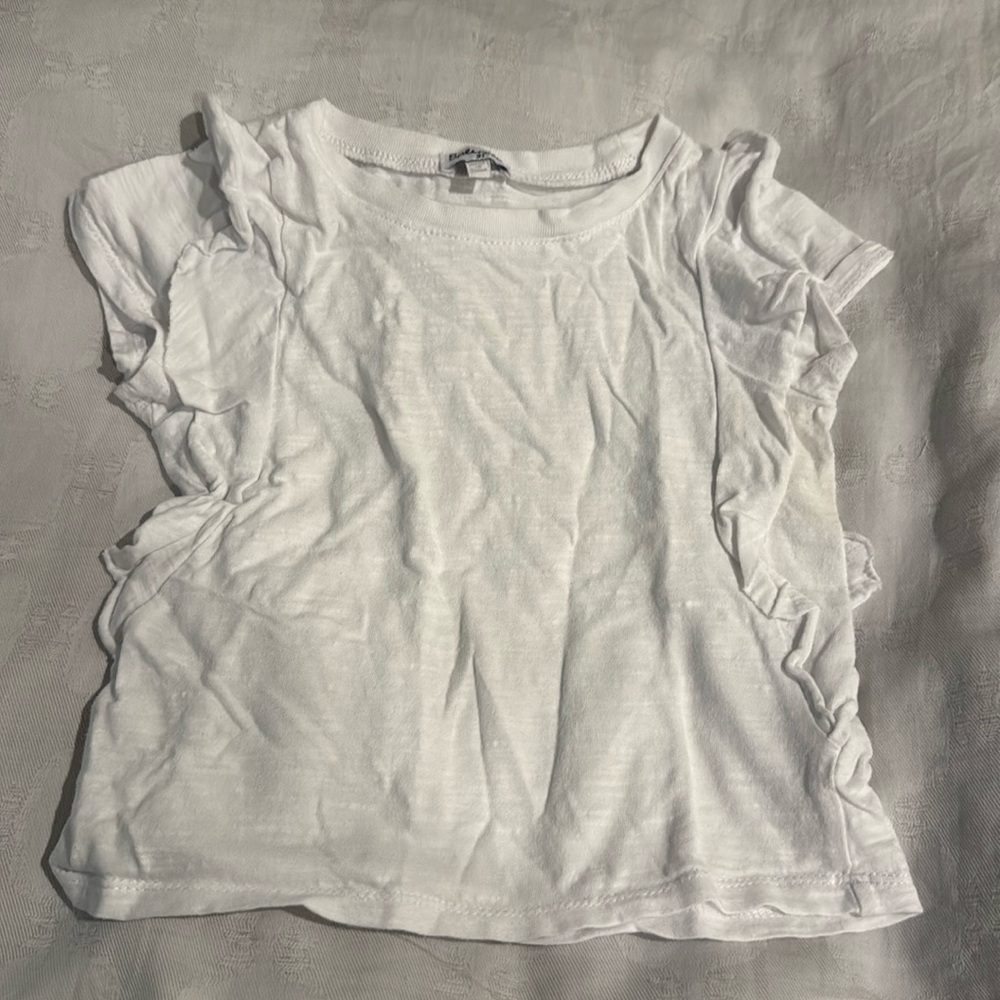 Splendid girls White T-Shirt with ruffle detail: size 3T
